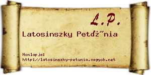 Latosinszky Petúnia névjegykártya